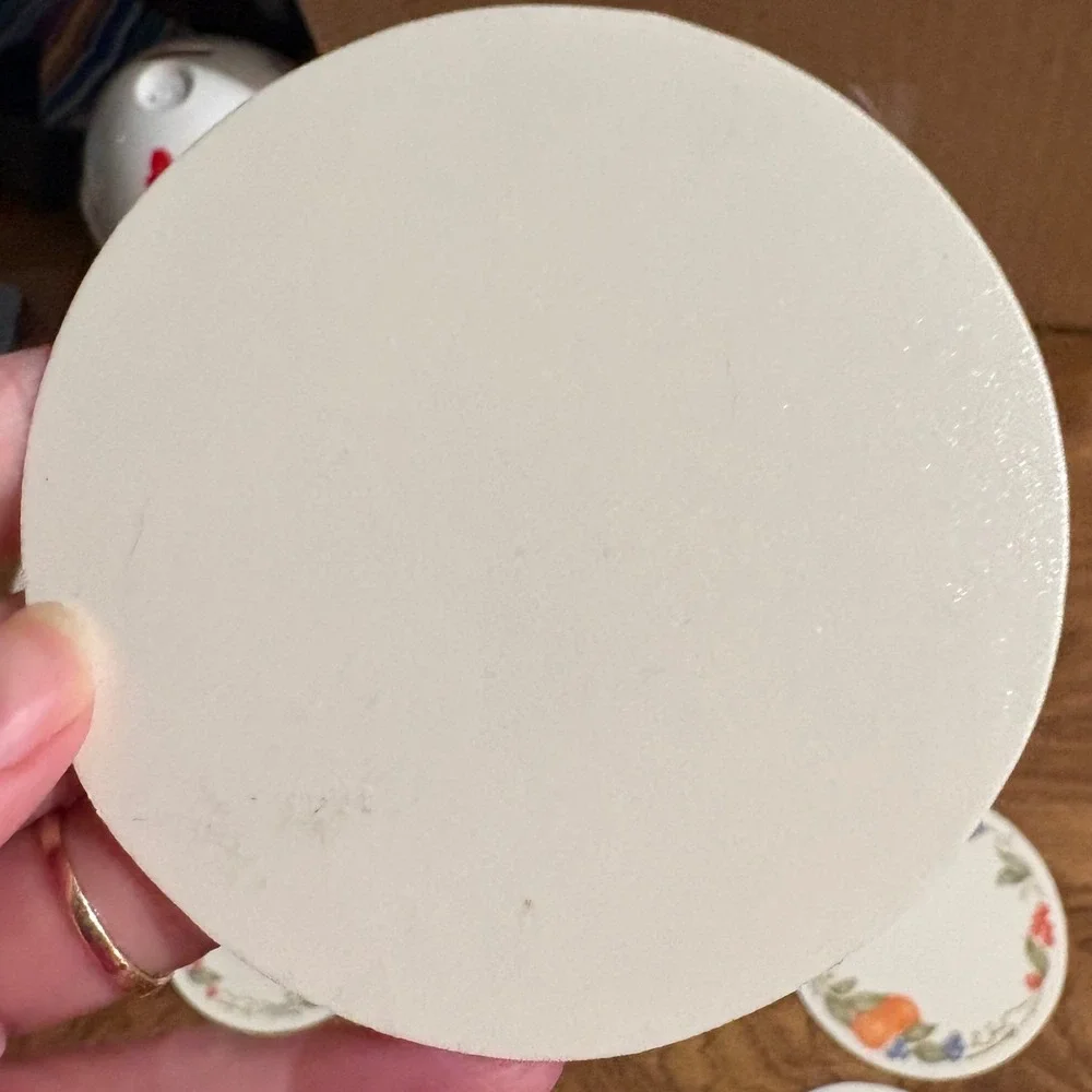 Corning Abundance Fruit Pattern Round Coasters Set of 12 Vintage Corelle Match